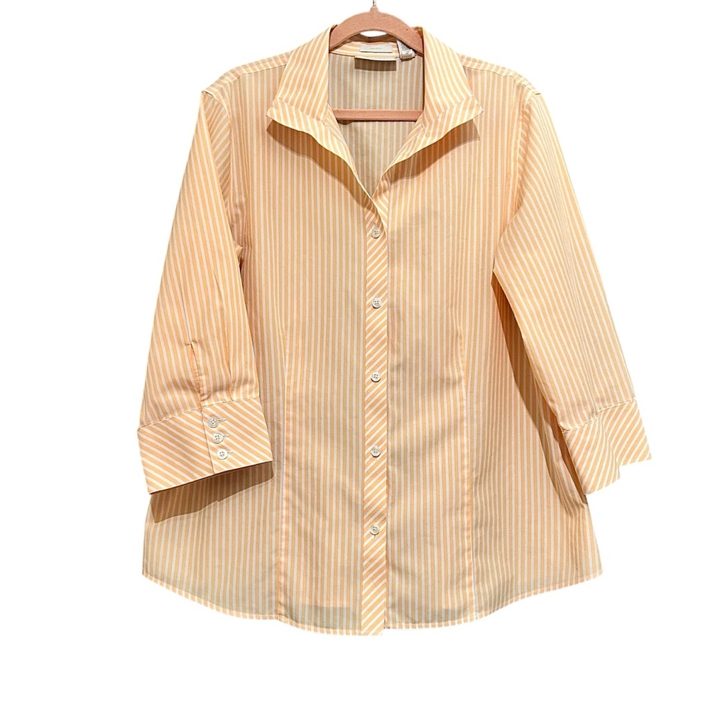 Chico’s Striped Button-Up Shirt Size 2X